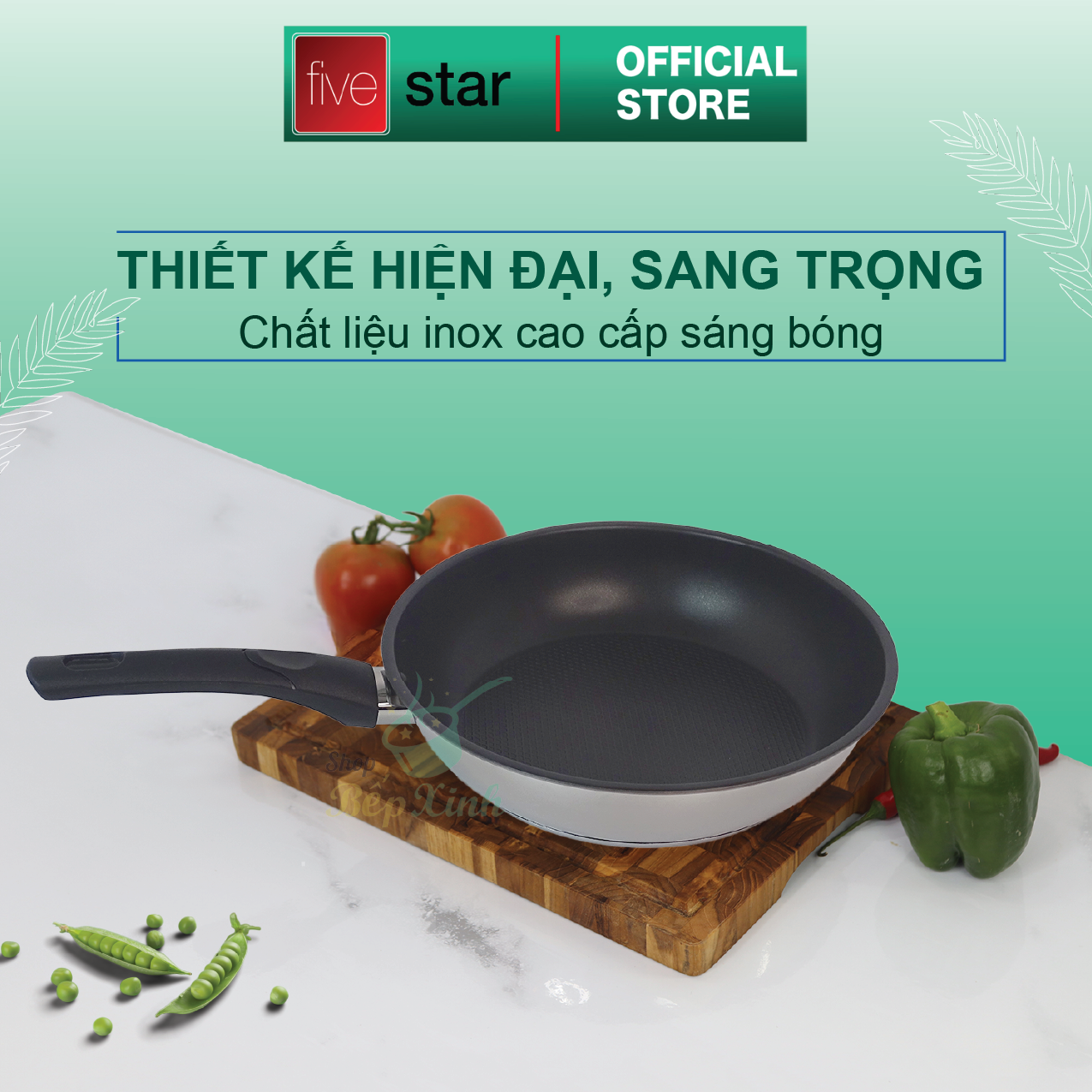 Chảo Chống Dính Bếp Từ 3 Đáy Fivestar 26 cm - Tặng 5 Muỗng Inox Cao Cấp