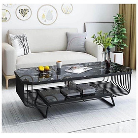 Bàn trà mặt đá Moca đen Tundo 50 x 100 cm