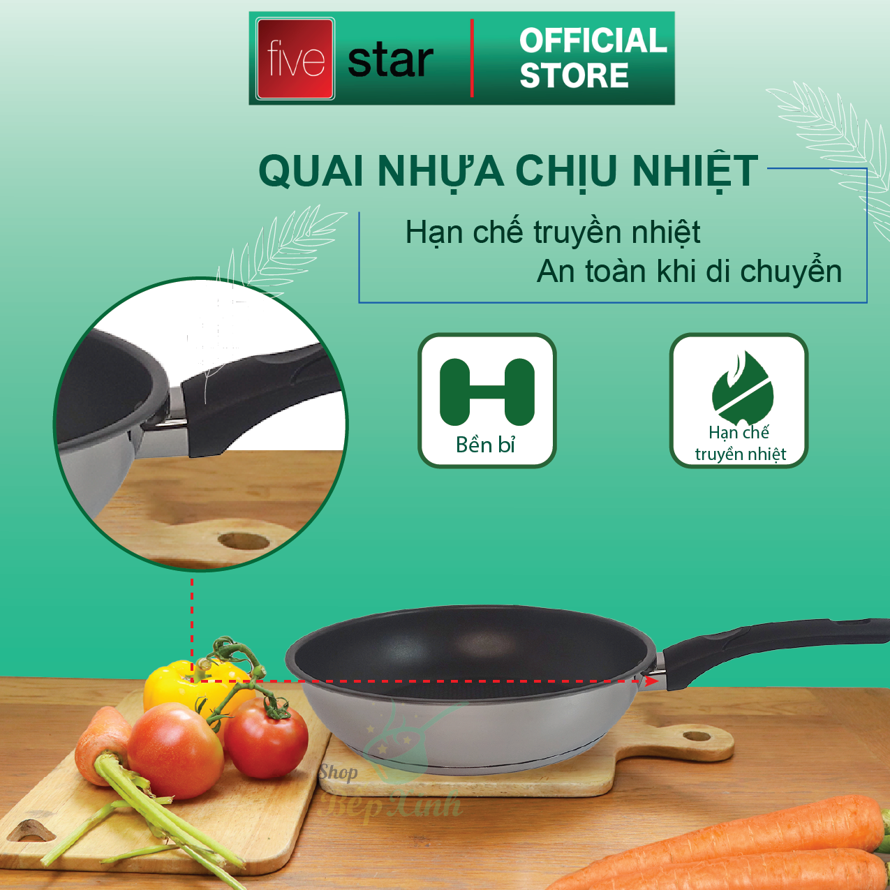 Bộ nồi chảo 3 đáy inox 430 cao cấp FiveStar Standard 6 món bếp từ nắp kính tặng 5 muỗng inox