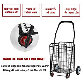 Xe kéo đi chợ đa năng cỡ trung cao 80cm màu ngẫu nhiên