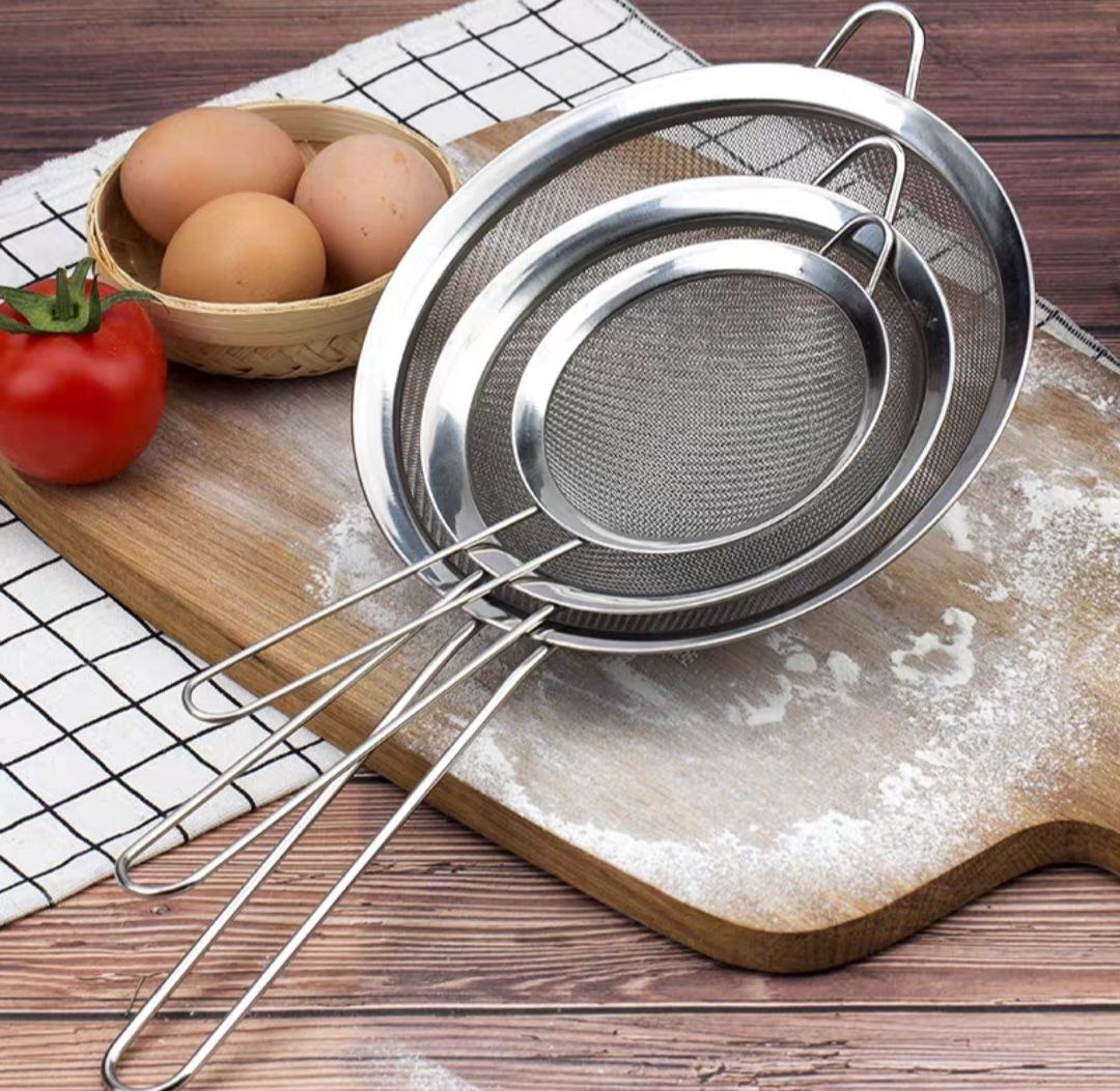 Vợt Rây bột inox lọc trà cafe có tay cầm làm bánh vắt chanh inox - Dụng Cụ Lọc Bột Rây Lọc Sifter Lưới Lọc