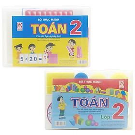 Bộ 2 Hộp Thực Hành Toán Lớp 2 (180 Chi Tiết) 2021