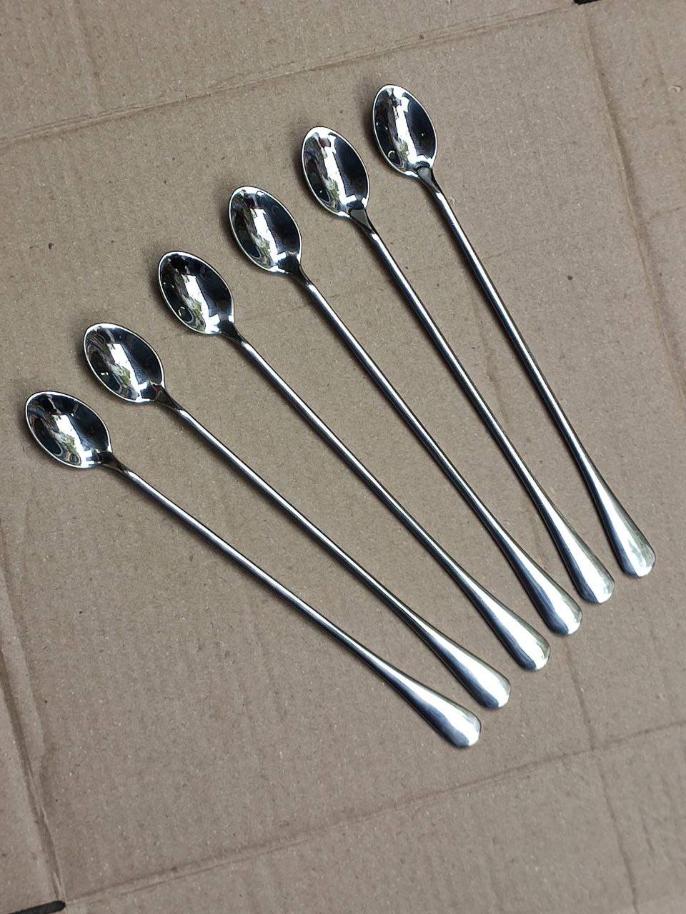 Sét 6 thìa muỗng cà phê khuấy đồ uống inox cao cấp - dài 24cm