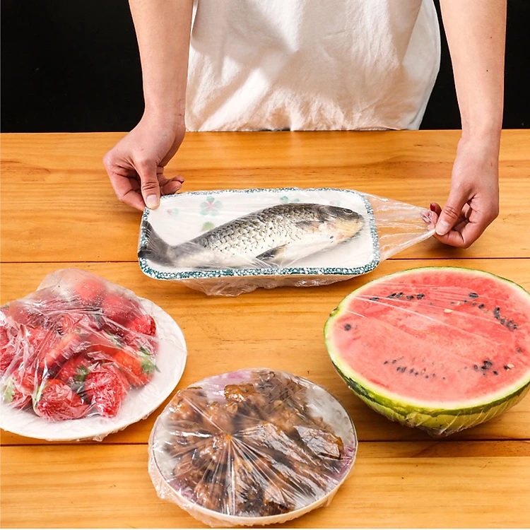 Túi màng bọc thực phẩm TOKDODO chất liệu PE co giãn có chun siêu dai, Túi gấu bọc đồ ăn thực phẩm có thể tái sử đụng, (túi 80-100 chiếc)