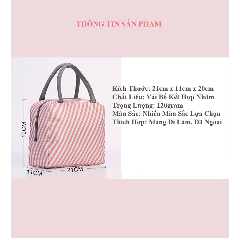 Túi Đựng Hộp Cơm Giữ Nhiệt Với Nhiều Họa Tiết