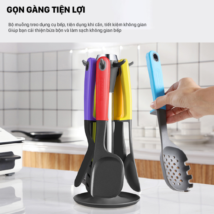 Bộ dụng cụ nhà bếp 7 món Morphy Richards RM1032 - Chất liệu cao cấp chịu nhiệt độ cao - Hàng Nhập Khẩu