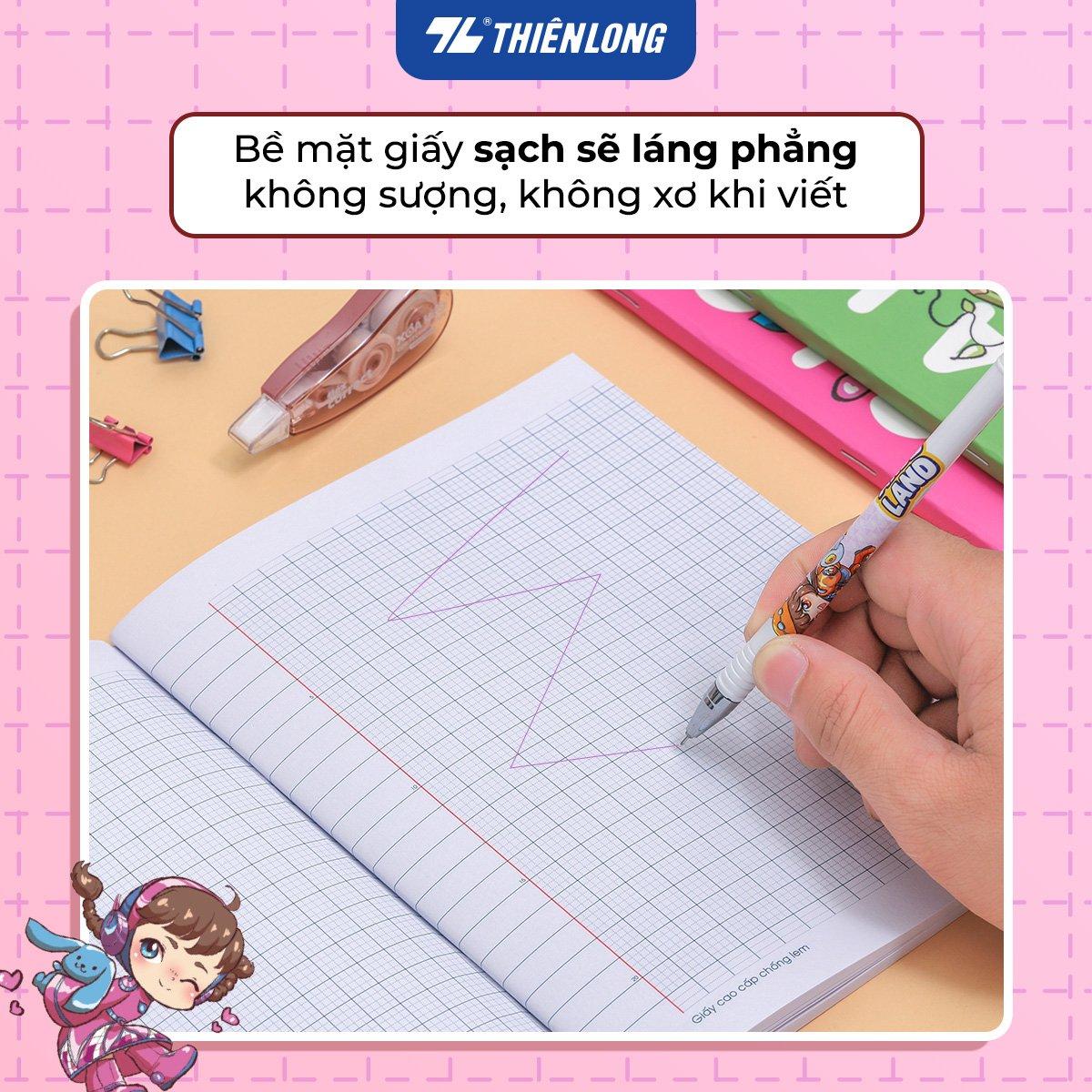 Tập học sinh chống lem 96 trang 4 ô ly vuông 2mm 120gsm Thiên Long NB-121/AK - Phiên bản Akooland - Mẫu ngẫu nhiên