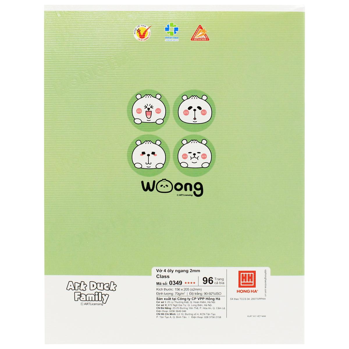 Tập Class Arkduck - 4 Ô Ly Ngang - 96 Trang 70gsm - Hồng Hà 0349 (Mẫu Bìa Giao Ngẫu Nhiên)