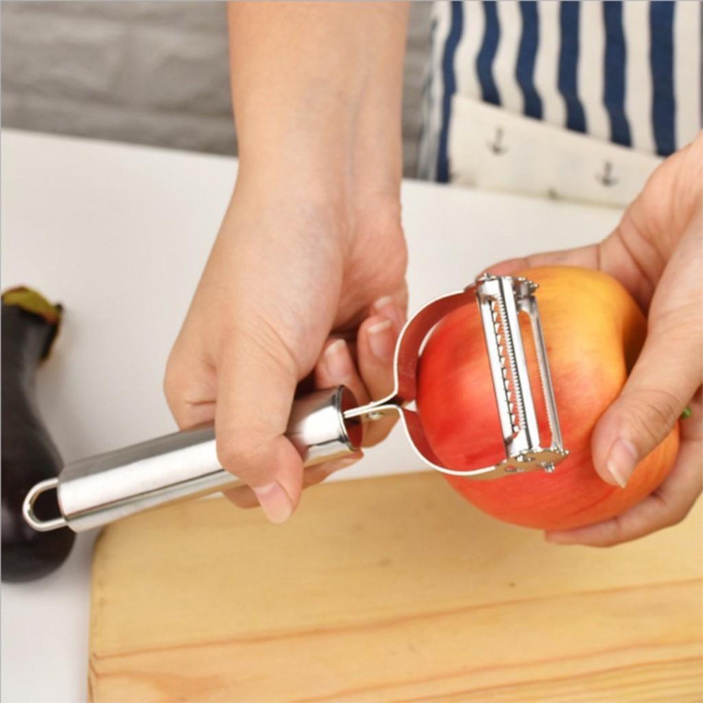 Nạo củ quả inox đa năng 3 trong 1 có thể bào sợi - nạo vỏ trái cây inox cao cấp