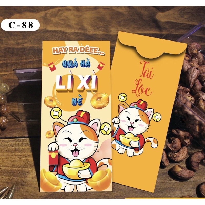 Set 10 bịch 100 bao lì xì Tết , phát tài cả năm hàng đẹp nhiều mẫu mới , vô cùng xinh xắn và cute