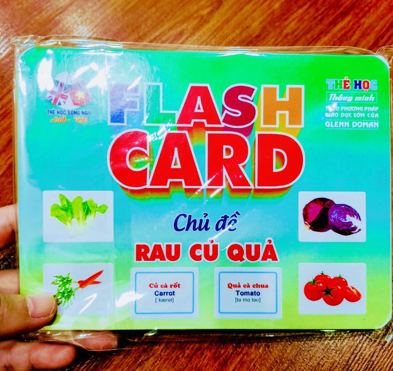 Flash card A5 Khổ B- Thẻ học Thông Minh 18 chủ đề cho bé (Song ngữ Việt Anh)