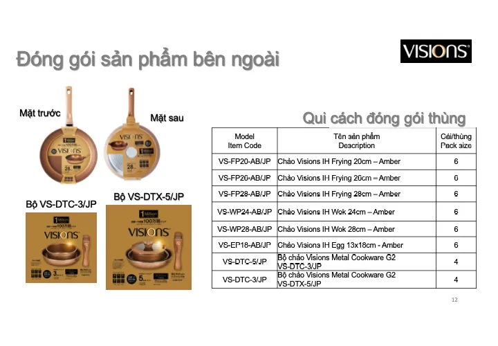 Bộ nồi Visions tay cầm rời VS-DTC-5/JP - Hàng chính hãng (CHỈ GIAO HCM)