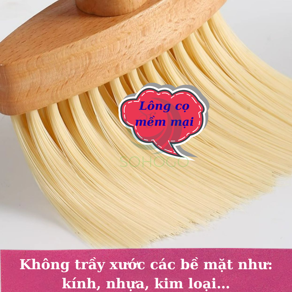 Cọ Gỗ Đa Năng Siêu Mềm -Bàn Chải Vệ Sinh Đa Dụng Cán Gỗ -Cây Cọ Vệ Sinh Góc Khuất & Khe Hẹp -Cọ Phủ Bụi Siêu Mịn Cán Gỗ
