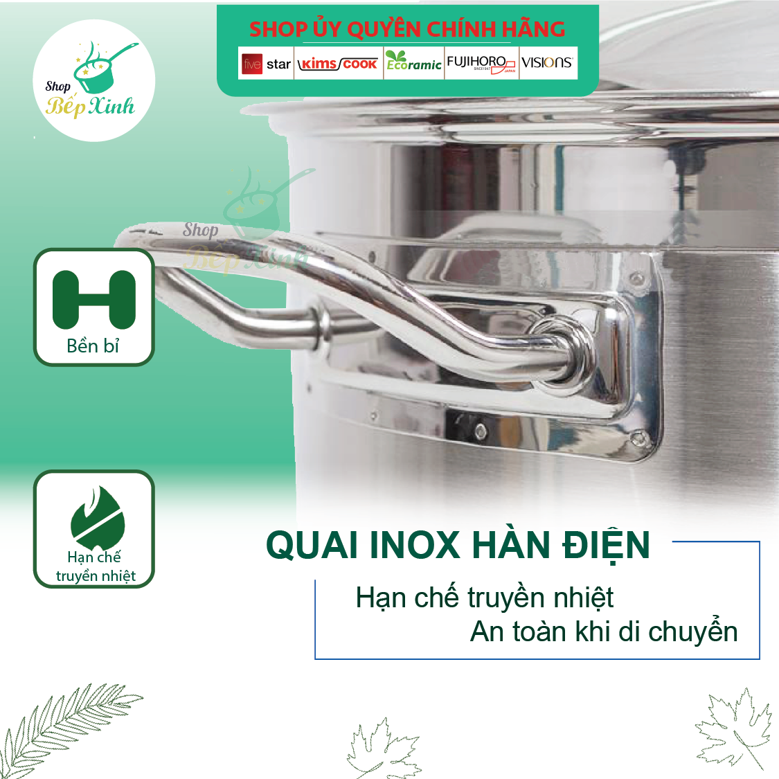 Nồi Inox 430 Bếp Từ 3 Đáy Fivestar (36 cm) Nắp Inox + Tặng 5 Muỗng Ăn Inox Cao Cấp