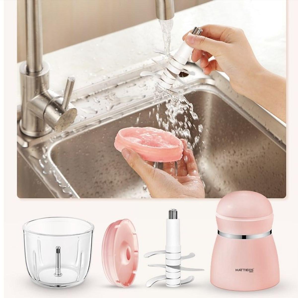 Máy Xay Đồ Ăn 6 Lưỡi Cối Thuỷ Tinh Cao Cấp Siêu Mịn Tiện Dụng - Hàng Chính Hãng
