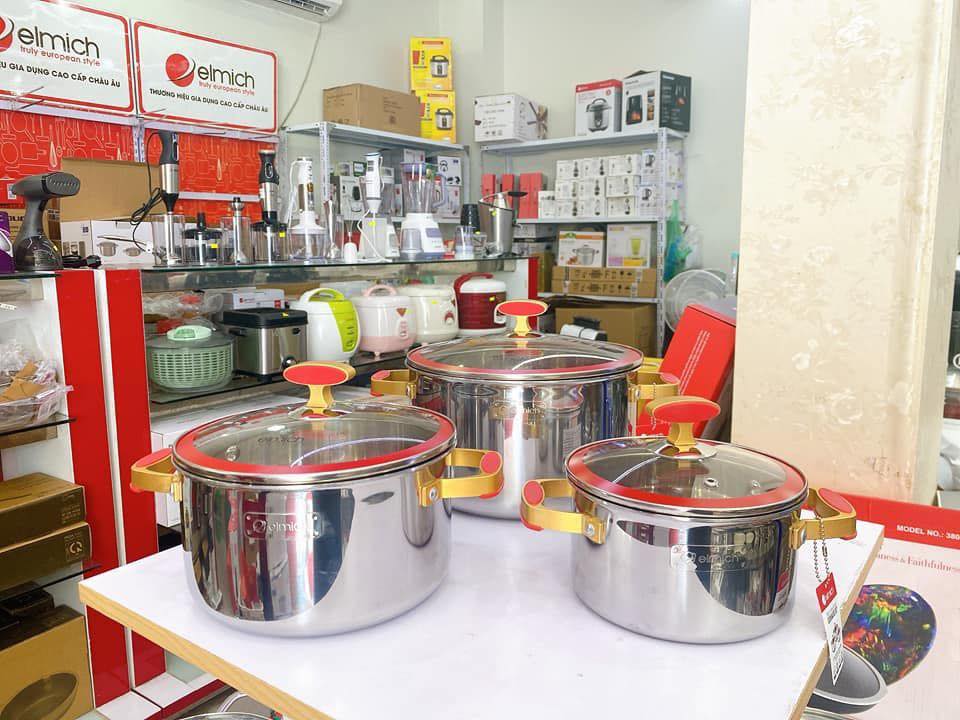 Bộ 3 nồi Inox 304 đúc liền nguyên khối Elmich Trimax Red Velvet EL-2108MN