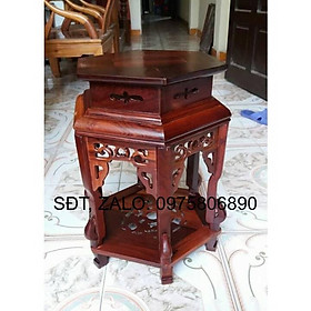 Đôn lục giác gỗ hương cao 60 cm măt 32 cm