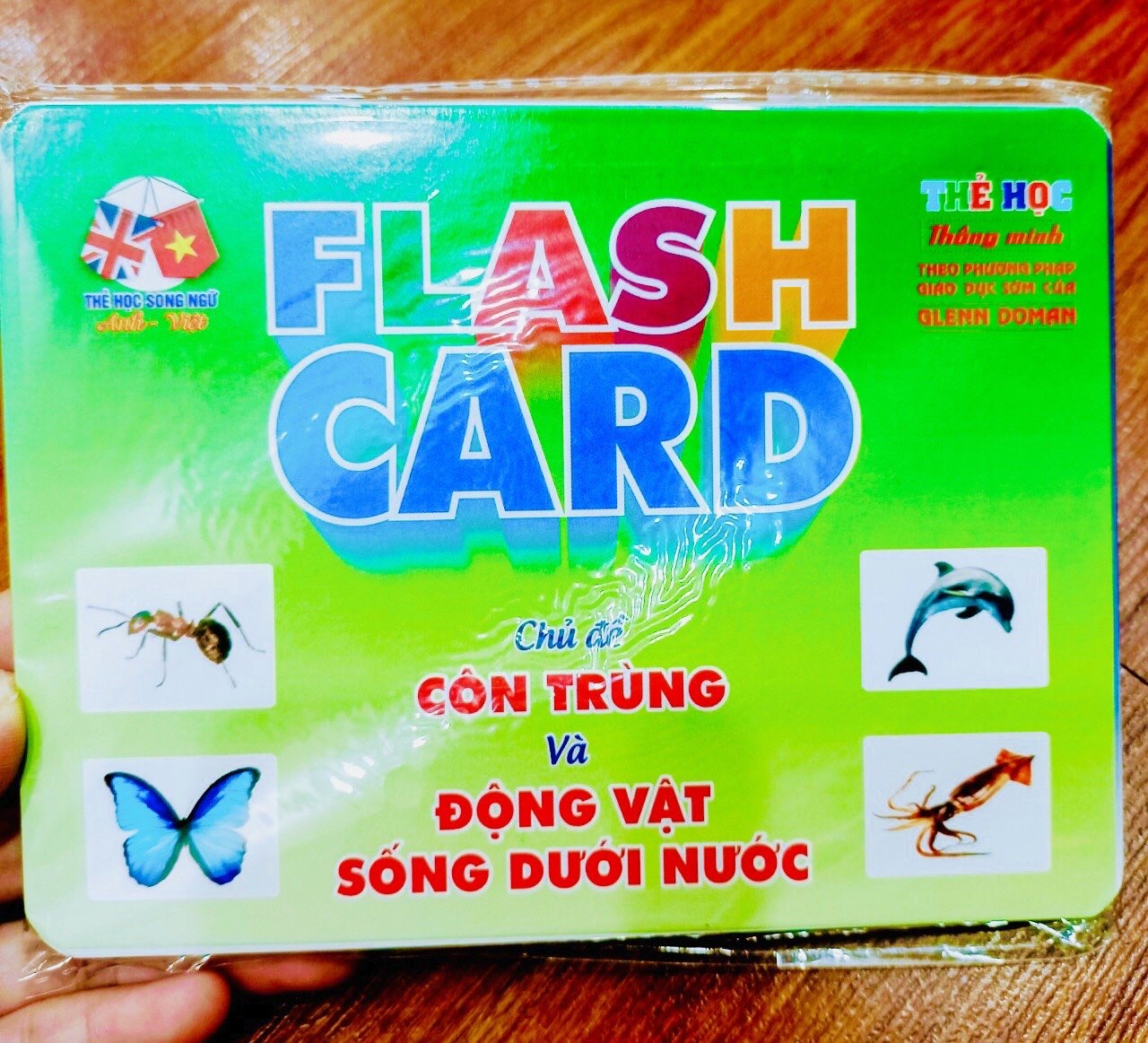 Flash card A5 Khổ B- Thẻ học Thông Minh 18 chủ đề cho bé (Song ngữ Việt Anh)