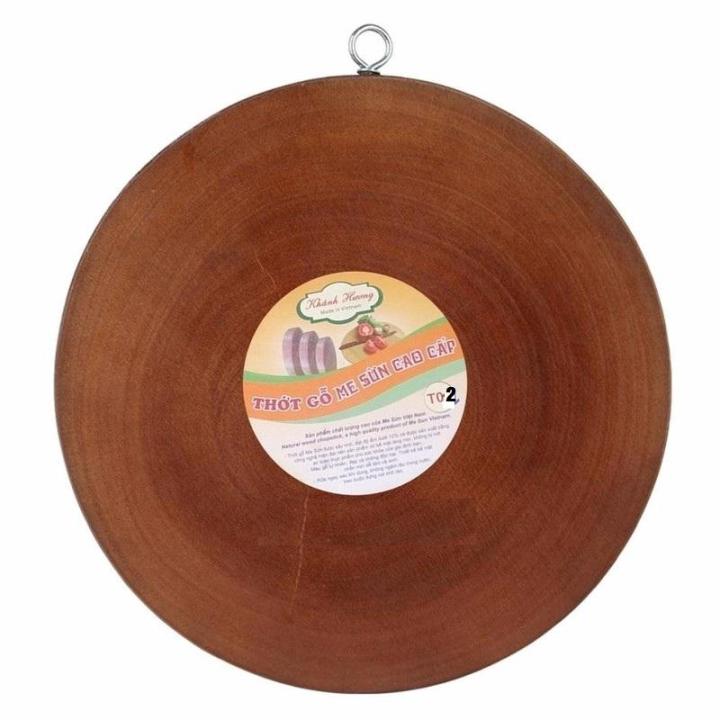 Thớt Gỗ Me Sừn Tròn Loại 25cm Gỗ Tự Nhiên Nguyên Khối Tốt Dùng Bền Đẹp Dày Dặn Bề Mặt Láng Mịn Không Mùn Không Lên Dăm