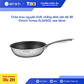 Chảo inox nguyên khối, chống dính vân đá 3D elmich Trimax EL2416OL