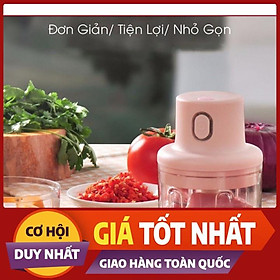 Máy Xay Mini Cầm Tay Đa Năng_ Dung Tích 250ml,Sạc Pin Cao Cấp Xay Tỏi Ớt, Hành, Rau Củ Quả Tiện Dụng