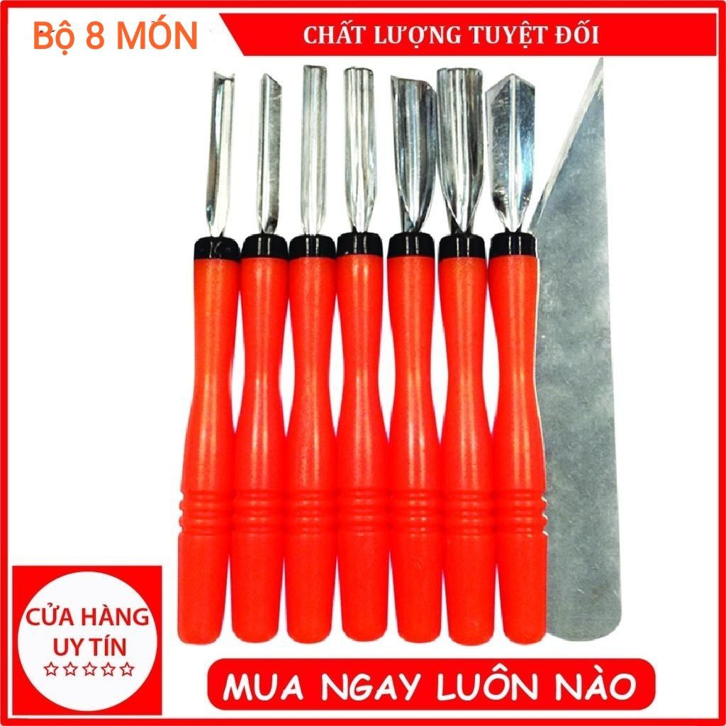 ( HÀNG CAO CẤP ) Bộ 8 & Bộ 9 món dụng cụ - dao tỉa hoa quả nghệ thuật