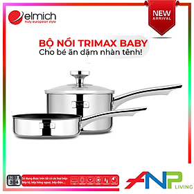 Bộ nồi quánh và chảo chống dính inox đáy liền Elmich Trimax Baby EL-3794 (Đường kính 14cm) - Hàng chính hãng