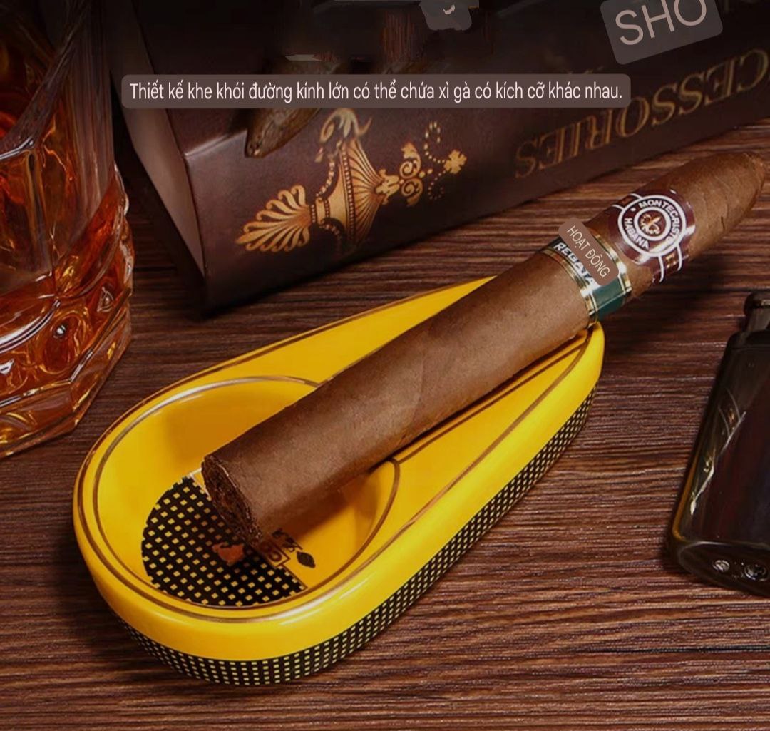 Gạt tàn sứ cigar ashtray chất liệu sứ sang trọng kiểu dáng caribe