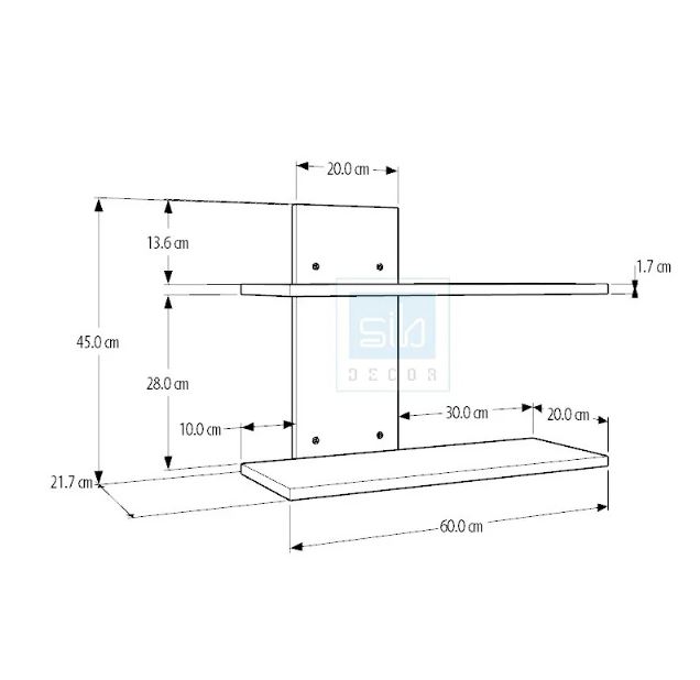 Kệ Gỗ Trang Trí Treo Tường Juno Sofa KT516 KT 60 x 45 x 21.7cm