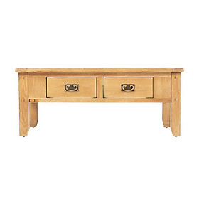 Bàn trà 2 ngăn Rustic gỗ sồi