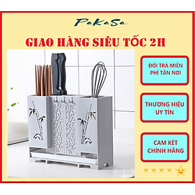 Kệ Cắm Dao ,Kéo, Đũa Muỗng Có Khay Hứng Nước Có Thể Dán Tường Hoặc Để Bàn - Hàng Chính Hãng