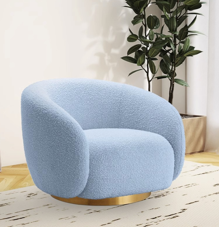 Ghế sofa đơn bọc vải lông cừu chân bọc vải cao cấp Juno Sofa HSDCT-20
