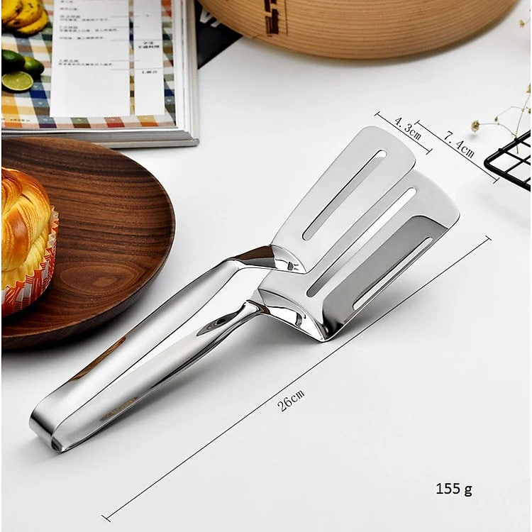 Kẹp Gắp lật thức ăn đồ nướng đồ chiên thịt cá Inox - dài 25cm