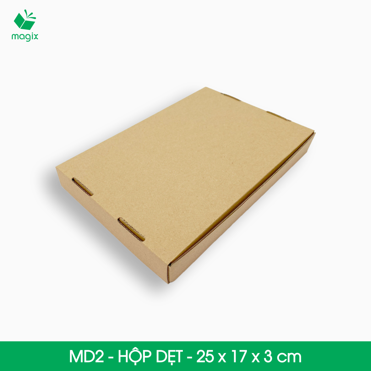 MD2 - 25x17x3 cm - 50 Thùng hộp carton trơn đóng hàng