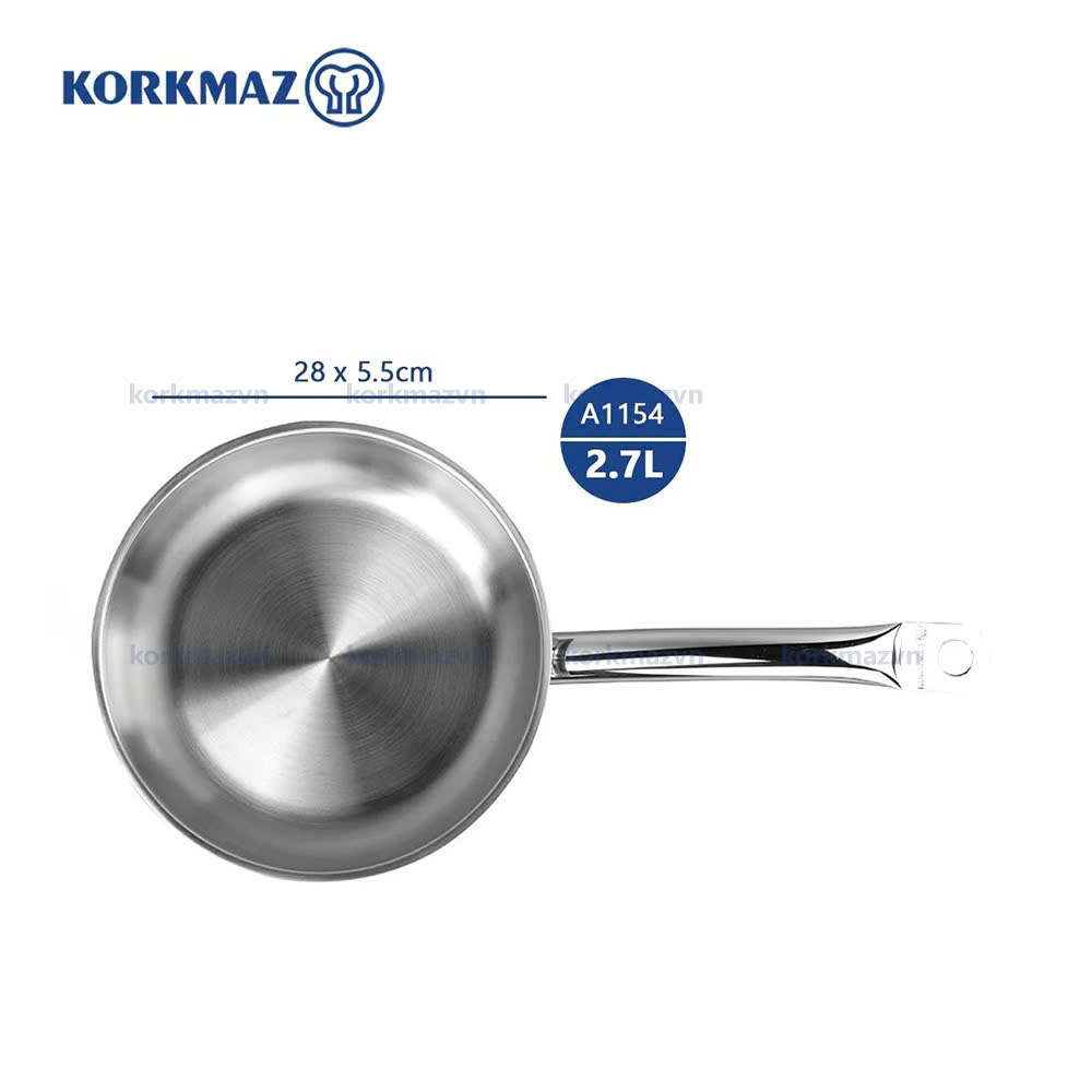 Chảo inox 18/10 Korkmaz Proline 28 cm - 2.7 lít