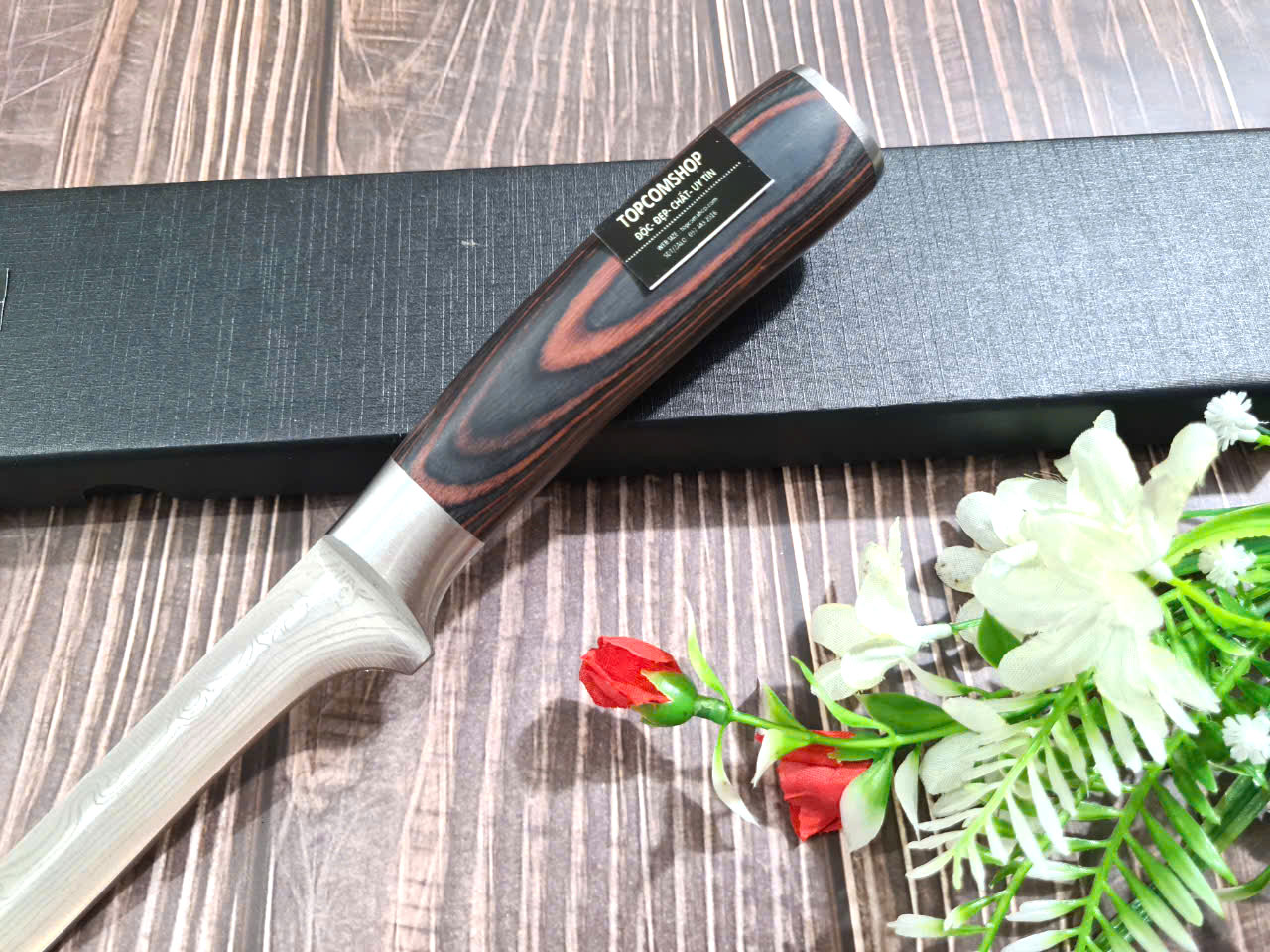 DAO - DAO BẾP NHẬT BẢN CLASSIC BONINGTHÉP DAMASCUS MÃ A4 DT120 nt topcomshop vn