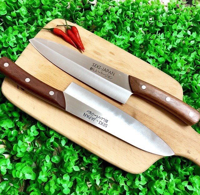 Dao thái đồ ăn, cắt gọt trái cây SEKI loại trung cán gỗ dài 30cm