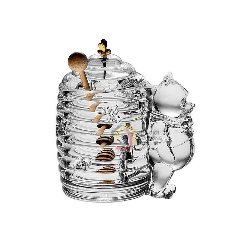 Hũ đựng mật ong kèm cây khuấy Bohemia 15cm Hàng chính hãng