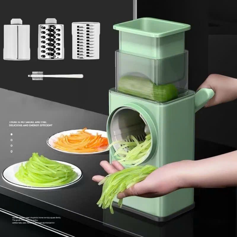 Máy Bào Sợi Thái Lát Rau Củ Xoay Tay, Kèm 6 Lưỡi Dao Cắt 4IN1, Dụng Cụ Thái Lát Rau Củ Quả Đa Năng- HÀNG CHÍNH HÃNG MINIIN