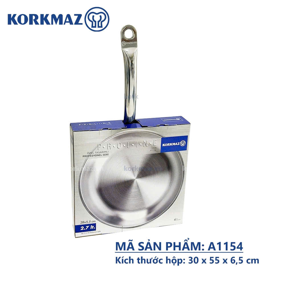 Chảo inox 18/10 Korkmaz Proline 28 cm - 2.7 lít