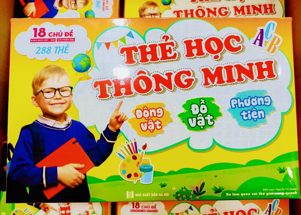 Flash card A5 Khổ B- Thẻ học Thông Minh 18 chủ đề cho bé (Song ngữ Việt Anh)