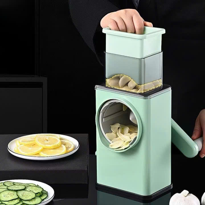 Máy Bào Sợi Thái Lát Rau Củ Xoay Tay, Kèm 6 Lưỡi Dao Cắt 4IN1, Dụng Cụ Thái Lát Rau Củ Quả Đa Năng- HÀNG CHÍNH HÃNG MINIIN