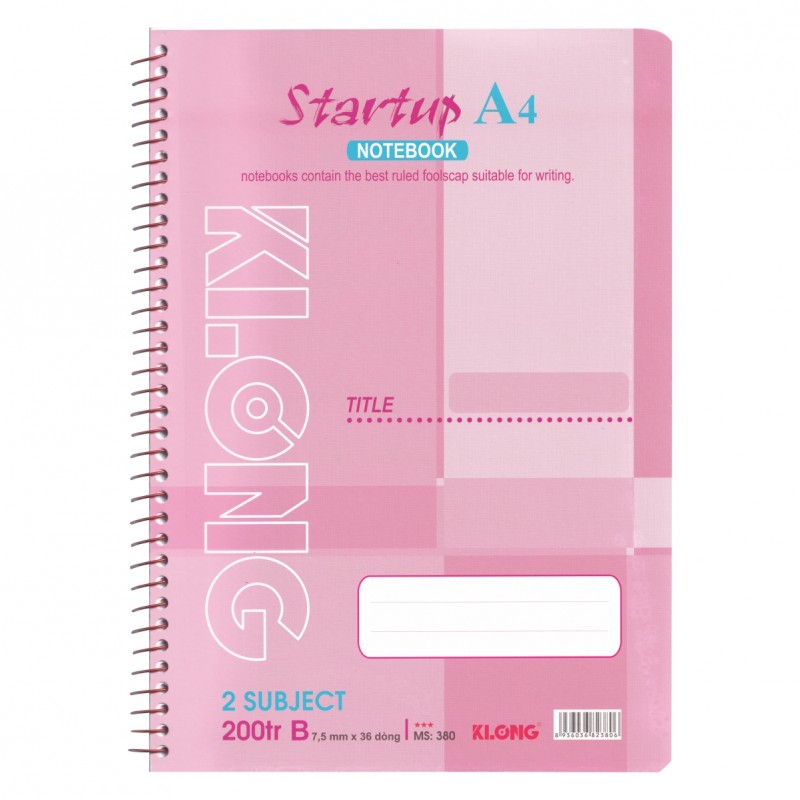 Sổ lò xo đơn KLONG A4 200 Trang; MS: 380