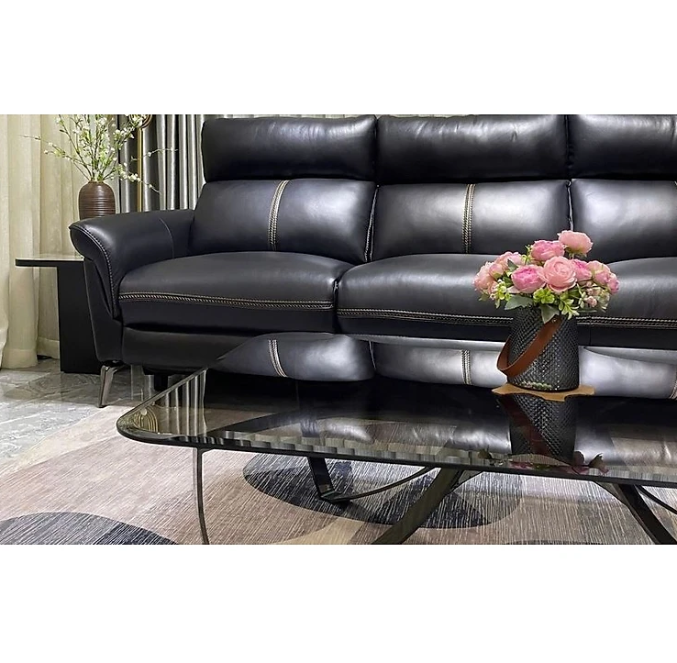 Combo ghế sofa chỉnh điện góc L và ghế đơn 100% da bò Italy Tundo màu đen – SFDLCT30 3m3 x 1m7 hàng cao cấp chuẩn da bò nhập khẩu Ý