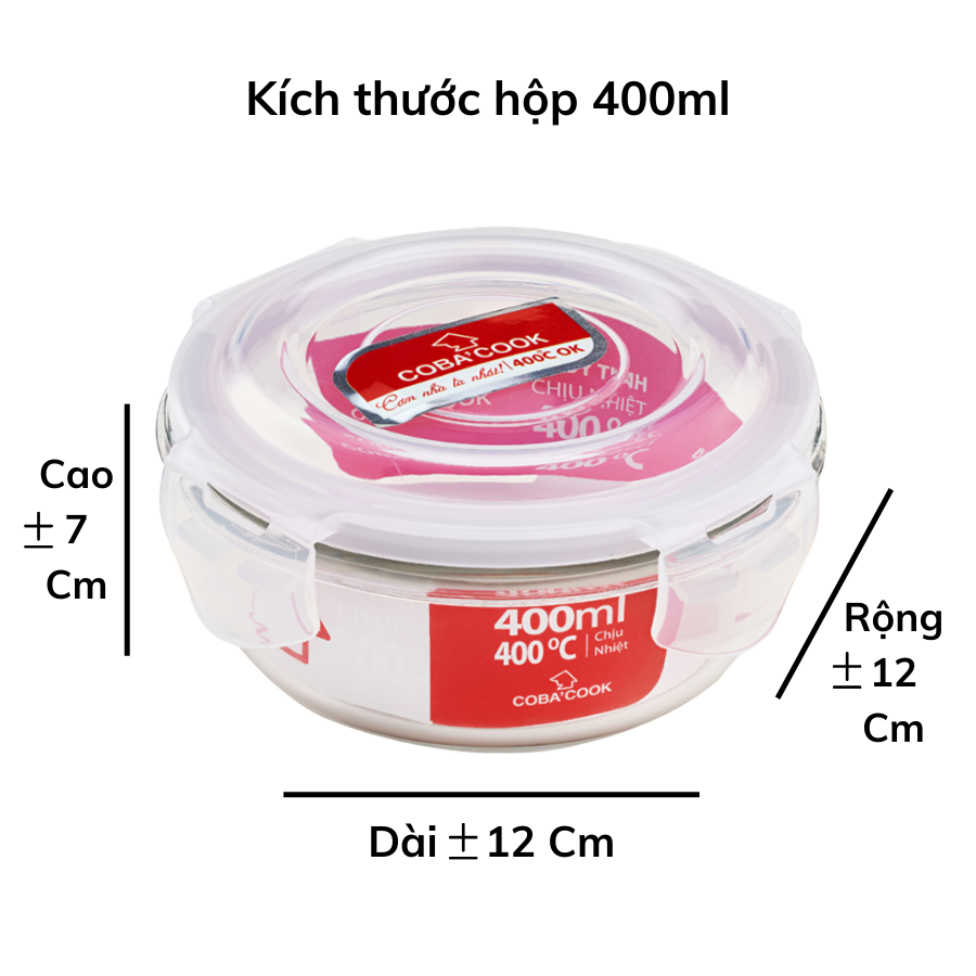 Bộ Hộp Đựng Cơm Thủy Tinh Chịu Nhiệt COBA