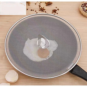 nắp lưới che đậy chảo chống văng dầu mỡ có 2 size có tay cầm và núm chất liệu inox cao cấp - Gia dụng bếp