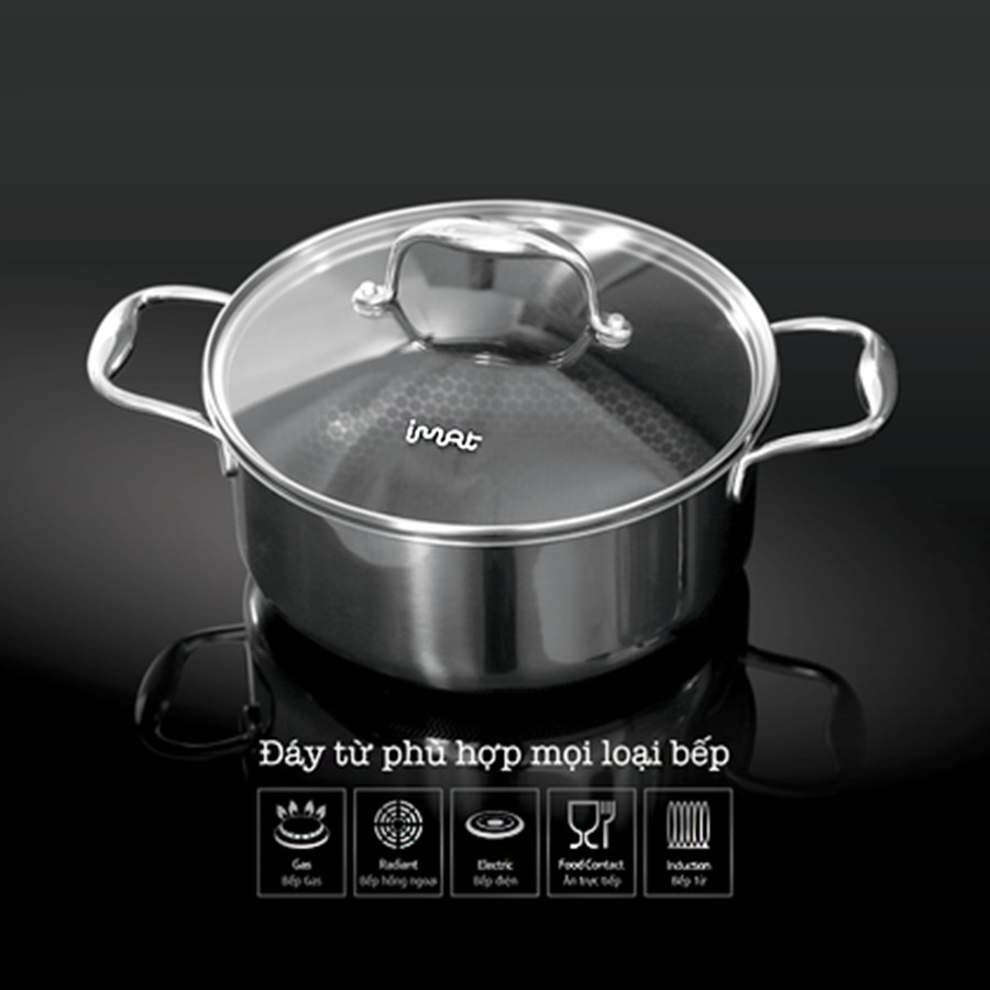 Bộ 2 nồi chảo iMat Blackcube 20cm