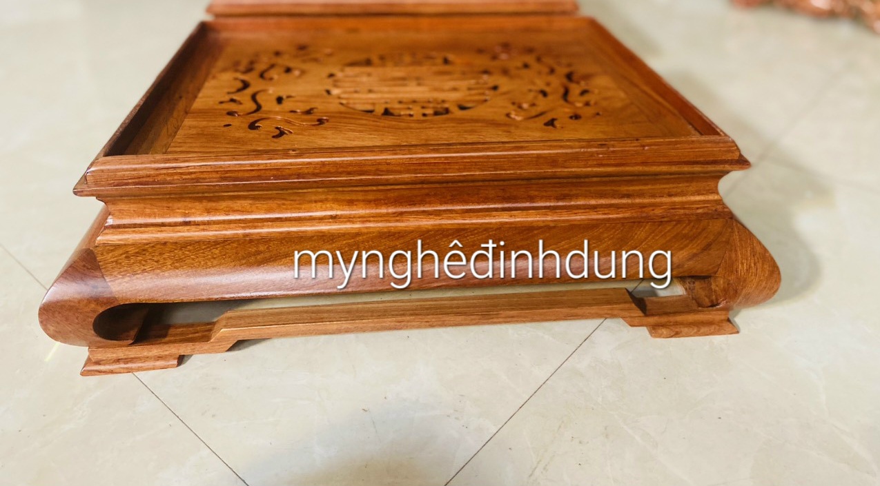 Khay trà chè cung đình để bộ ấm chén bằng gỗ hương kt 26x36x12cm