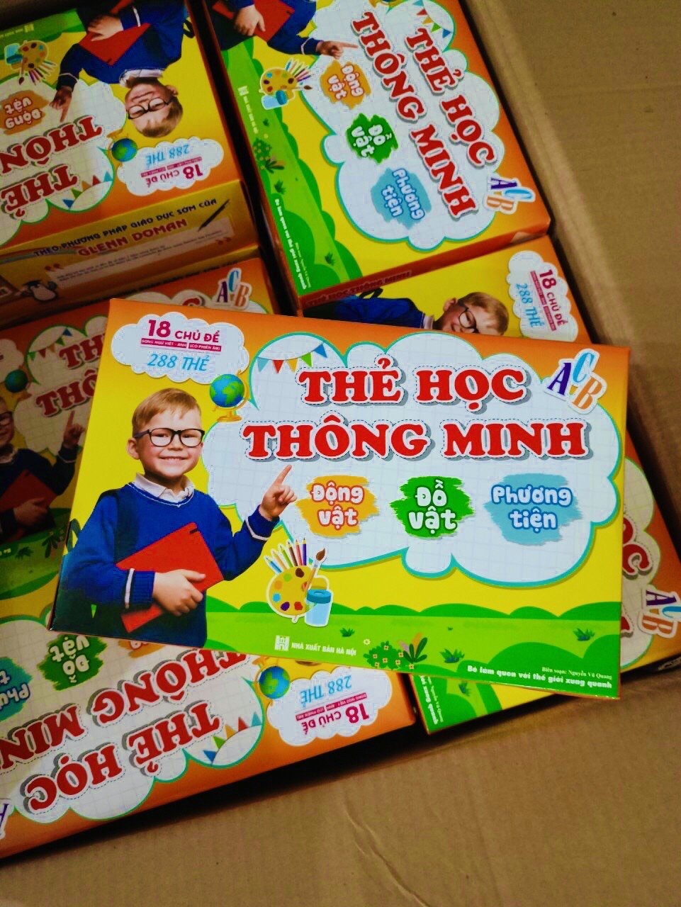 Flash card A5 Khổ B- Thẻ học Thông Minh 18 chủ đề cho bé (Song ngữ Việt Anh)