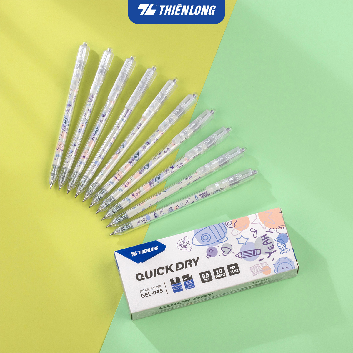 Combo 5/10/20 Bút gel Quick Dry Thiên Long GEL-045